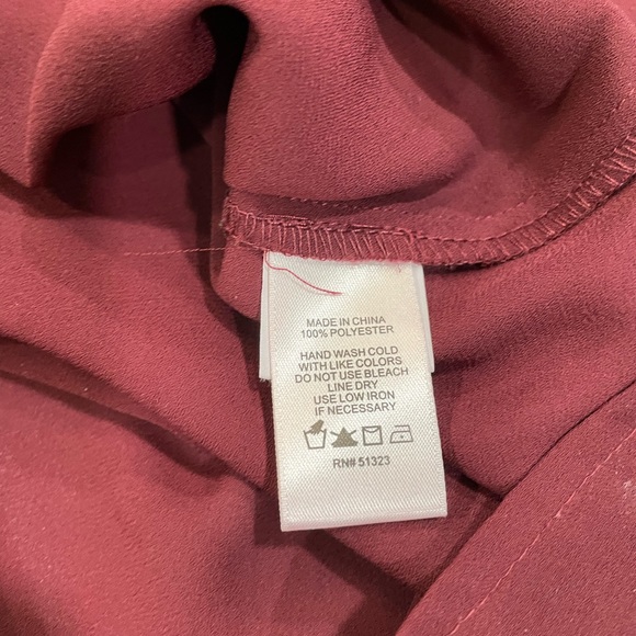 Cece Burgundy Statement Sleeve Blouse - Picture 4 of 7